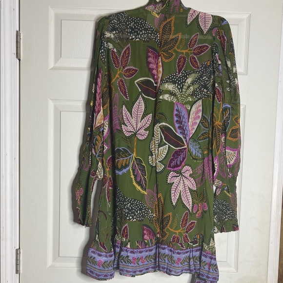 FARM Rio Green Floral Long Sleeve Dress - Picture 3 of 8